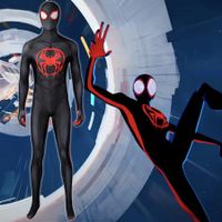 Spider-man Miles Morales Jumpsuit Across the Spider-Verse Zentai Cosplay Costume 170cm