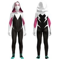 Gwen Stacy Cosplay Jumpsuit Halloween Christmas Fancy Dress Costume Kids Masquerade Tights Carnival Role Play Zentai Suit Size 160cm