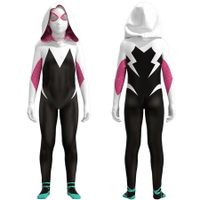 Gwen Stacy Cosplay Jumpsuit Halloween Christmas Fancy Dress Costume Kids Masquerade Tights Carnival Role Play Zentai Suit Size 120cm