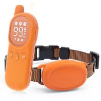 Dog Training Collar Electric Waterproof Pets Remote Control Rechargeable Training Dog Collar with Shock Vibration Sound Color Orange