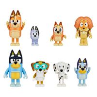 Bluey's Family and Friends - 8 Pack Bluey, Bingo, Chilli (Mum) and Dad (Bandit), Honey, Socks, Chloe and Indy Figures