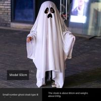 Halloween Ghost Costume Spooky Ghost Cloak Cosplay Role Play Trick-or-Treating Party Prop for Kids Adults Size S