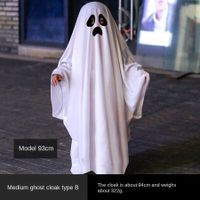 Halloween Ghost Costume Spooky Ghost Cloak Cosplay Role Play Trick-or-Treating Party Prop for Kids Adults Size M