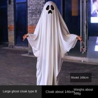 Halloween Ghost Costume Spooky Ghost Cloak Cosplay Role Play Trick-or-Treating Party Prop for Kids Adults Size L
