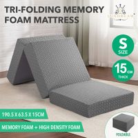 Single Mattress Trifold Foam Sofa Bed Foldable Sleeping Lounge Floor Mat Camping Portable Cushion Extra Thick Removable Cover