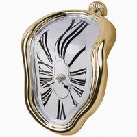 Melting Clock,Salvador Dali Watch Melted Clock for Decorative Home Office Shelf Desk Table Funny Creative Gift (Rome Gold)