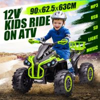 Electric Off Road Ride On Kids Toy ATV Quad Bike 4 Wheeler 12V Rechargeable Battery MP3 USB LED Childrens