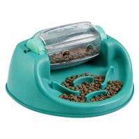 Functional Pet Bowl Spin N' Eat Dog Food Puzzle Feeder-Green
