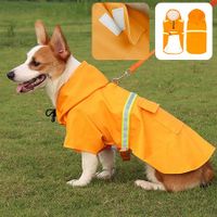 Waterproof Pet Dog Coat Jacket Vest Raincoat Clothes Dog Rain Coat Reflective Color Orange Size 5XL