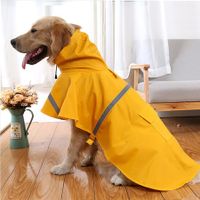 Waterproof Pet Dog Coat Jacket Vest Raincoat Clothes Dog Rain Coat Reflective Color Yellow Size 4XL