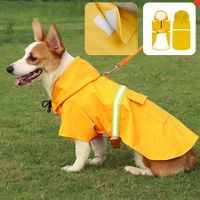 Waterproof Pet Dog Coat Jacket Vest Raincoat Clothes Dog Rain Coat Reflective Color Yellow Size XL