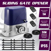 Auto Electric Gate Opener Sliding Door Motor Remote Control Smart Driveway Operator Heavy Duty 1500kg Home Security 5m Gear Track