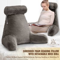 Bed Reading Pillow Neck Support Sit Up Husband Backrest Armrest Cushion Lounge Shredded Memory Foam Corduroy Fabric