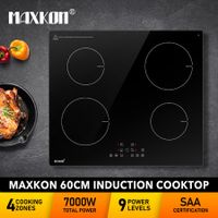 60cm Induction Cooktop Electric Cooker Stove Hob Burner Ceramic Glass Cook Top Hot Plate 4 Zones Touch Control Built In Maxkon