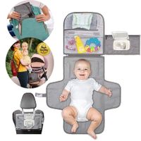 Portable Diaper Changing Pad, Baby Changing Mat with Head Cushion