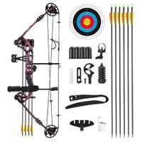Compound Bow Arrows Set Archery Equipment Hunting Target Shooting Sports Practice Kit 20-55lbs RH Adjustable 310fps Speed Adult Beginner Master