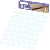 Clear Toy Blockers for Furniture,16"L x 1.6"H Under Bed Blocker,Gap Bumper for Under Furniture Adjustable Clear Toy Blocker for Furniture with Strong Tape (8 Pack)