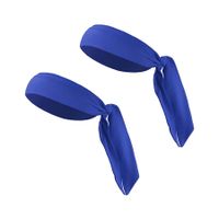 2 Pcs Adjustable Soft Sport Headband, Sweat Wicking Gym Tennis Tie Sweatband for Men Women - Blue