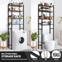 4 Tier Bathroom Shelf Rack Over Toilet Washing Machine Laundry Towel Organiser Shelves Space Saver Freestanding Unit Storage