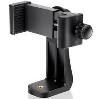 Smartphone Tripod Cell Phone Holder Mount Adapter Fits iPhone Rotates Vertical Horizontal Adjustable Clamp