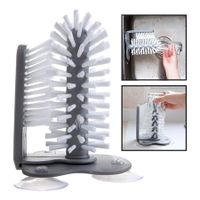 Water Bottle Cleaning Brush Glass Cup Washer with Suction Base Bristle Brush for Beer Cup, Long Leg Cup