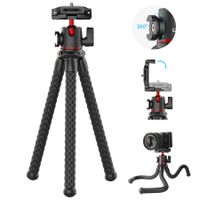 Camera Tripod Stand with Hidden Phone Holder Cold Shoe Mount 1/4'' Screw for Magic Arm Universal for iPhone 13 Sony Cameras