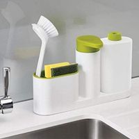 Sink Tidy Set Plus, 3 in 1 Stand for Kitchen Sink with Liquid Soap Dispenser and Cleaning Cloth Holder