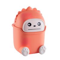 Cute Desktop Flip Trash Can Cute Animal Shape Trash for Bathrooms,Kitchens,Offices,Waste Basket for(Orange)