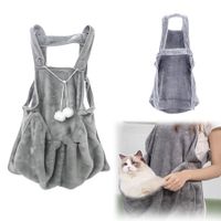 Small Dog Cat Carrier Chest-Soft Breathable Cotton-with Pocket Hands Free Shoulder Front Cat Sling Carrier