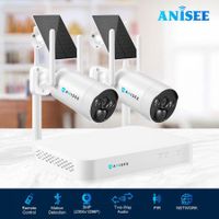 Wifi Security Cameras 2 Set Wireless CCTV Home Spy Surveillance System Outdoor With 16CH NVR Solar Panel Battery