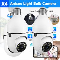 WiFi IP Camerax4 Wireless Spy Home Security CCTV Surveillance System E27 Light Bulb Outdoor PTZ IR Night Vision 2 Way Audio Full HD 1080P 2MP