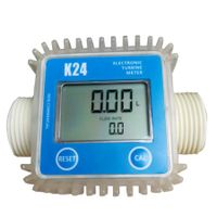 Digital K24 Turbine Oil Diesel Flow Meter Fuel LCD Flow Meter Chemicals Water Sea Liquid Flowmeters Measuring Tools
