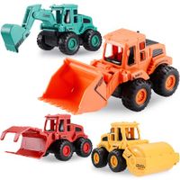 Construction Toys for 3+ Years Old Boys Girls Kids,Friction Powered Construction Truck Toys Vehicles Sand Toys Trucks Excavator,Bulldozer,Road Roller (Colorful 4 Pack)