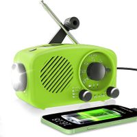 2000mAh Emergency Weather Radio, Crank Portable Solar Retro Radio for Outdoor or Emergency