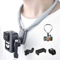 Magnetic POV Neck Selfie Holder with Phone Clip Vertical Mount Kit for GoPro Max Hero Insta360 DJI Action iPhone Android