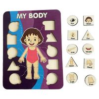 Learning Human Body Parts Body Puzzle for kids Learning Activities Wood Peg Puzzle Game for Kids for Birthday Gift
