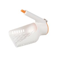 Cat litter Shovel Scoop Large Spatula 6mm Aperture Fast Filter Cat Litter Shovel for Pet(White& Orange)
