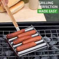 1pc Stainless Steel Hot Dog Rack, Sausage Roller Rack, Detachable Roasted Sausage Rack, Rolling Outdoor Barbecue Grill Barbecue Tools