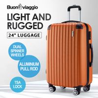 Carry On Suitcase Hard Shell Luggage Travel Baggage Cabin Case Travelling Bag Lightweight 4 Wheel Rolling Trolley TSA Lock 24 Inch