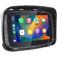 Portable Apple Carplay Screen for Motorcycle,Wireless Apple Car Play & Android Auto GPS for Motorbike,5" IPS Touch Screen,IPX7 Waterproof,Dual Bluetooth,Support Siri and Google Assistant