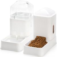 3.5L Automatic Dog Cat Feeder Food and Water Dispenser Set with Pet Food Bowl Self Feeding Station for Dogs Cats