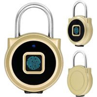 Smart Fingerprint Padlock, Bluetooth Lock, USB Rechargeable, Remote Authorization, IP65 Waterproof, for Locker, Backpack, Bike, Storage