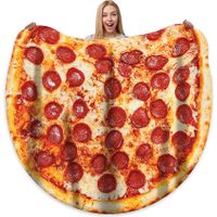 Pizza Throw Blanket Adult Double Sided Funny Realistic Custom Throw Blanket Novelty Gift (150*150CM)