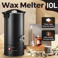 10L Wax Melter Candle Making 1800W Melting Pot Furnace Quick Pour Spout Temperature Control Electric Home Commercial Soy Soap Maker Machine