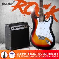 39 Inch Full Size Electric Guitar w/ 25W Rock Amplifier Guitar Stand Beginner Accessory Kit Melodic
