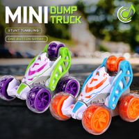 2023 Kid Rc Car Rollover Stunt Car Toy 360 Degree Flip Bucket Electric Off-Road Racing Boy Rechargeable Electric Toy Color Blue