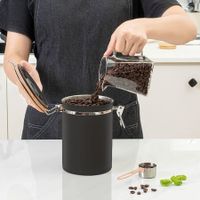 Coffee Canisters Airtight Coffee Bean Storage Container, Kitchen Stainless Steel Food Storage Container 61Fl Oz