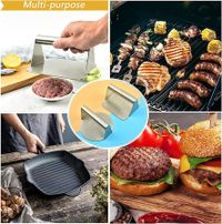 Stainless Steel Smash Burger Press for Griddle, Grill Press (Square)