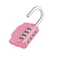 Combination Lock,4 Digit Combination Padlock Outdoor,School Lock,Gym Lock (Pink)