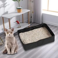 Portable Pet Toilet Lightweight Collapsible Litter Box Oxford Cloth Sturdy Scratch Resistant Supplies Accessories Travel Indoor